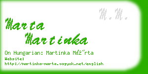 marta martinka business card